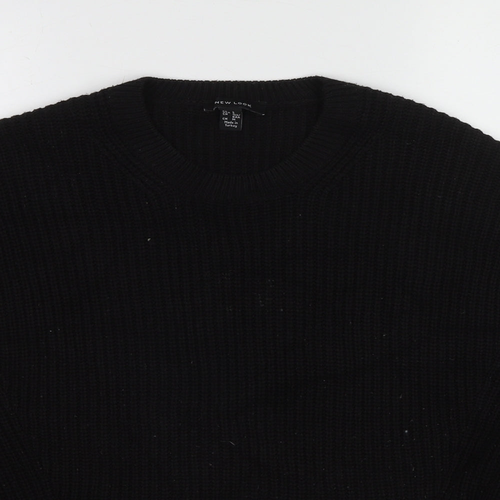 New Look Womens Black Round Neck Acrylic Pullover Jumper Size S