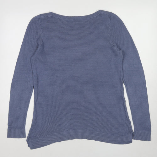 Ann Taylor Womens Blue Boat Neck Viscose Pullover Jumper Size XL