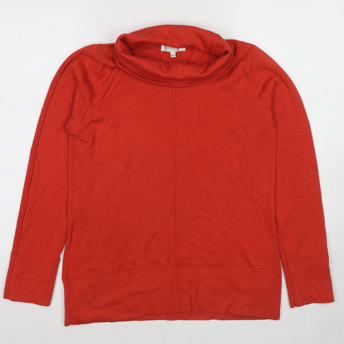 Signature Womens Red Roll Neck Acrylic Pullover Jumper Size M