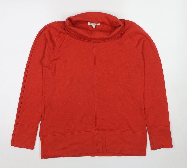 Signature Womens Red Roll Neck Acrylic Pullover Jumper Size M