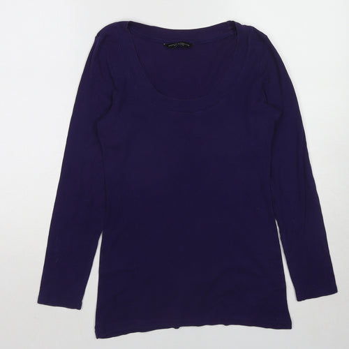 Dorothy Perkins Womens Purple Cotton Basic T-Shirt Size 14 Round Neck