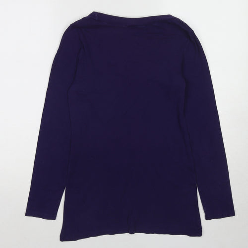 Dorothy Perkins Womens Purple Cotton Basic T-Shirt Size 14 Round Neck