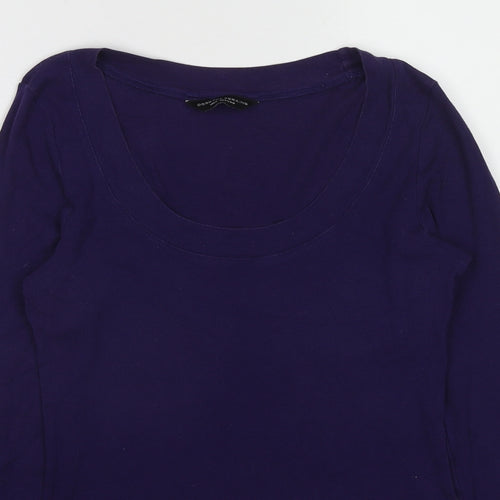 Dorothy Perkins Womens Purple Cotton Basic T-Shirt Size 14 Round Neck