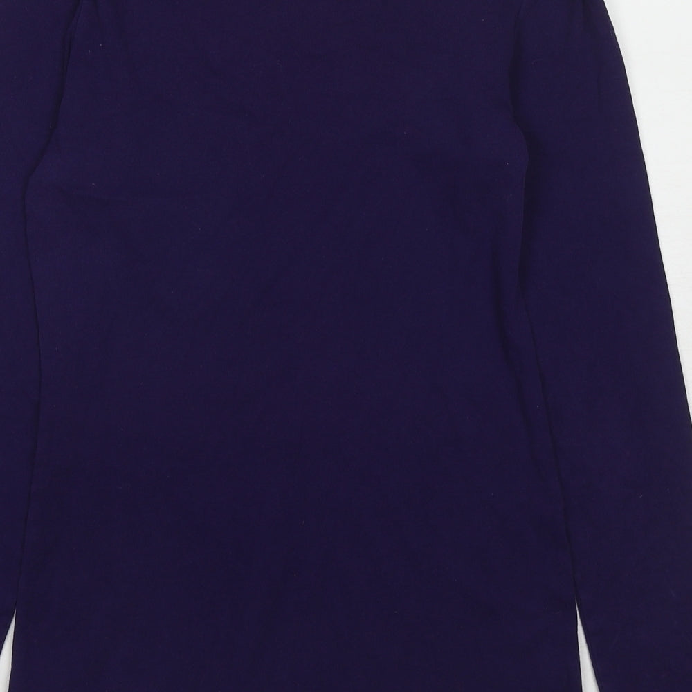 Dorothy Perkins Womens Purple Cotton Basic T-Shirt Size 14 Round Neck