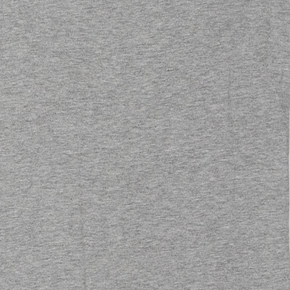New Look Womens Grey Cotton Tank Dress Size 10 Round Neck Pullover