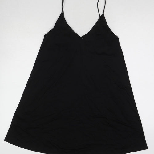H&M Womens Black Lyocell Slip Dress Size XS V-Neck Pullover