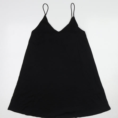 H&M Womens Black Lyocell Slip Dress Size XS V-Neck Pullover