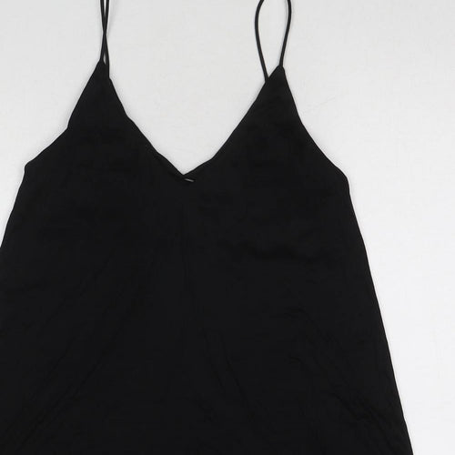 H&M Womens Black Lyocell Slip Dress Size XS V-Neck Pullover