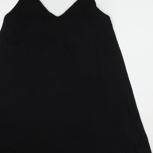 H&M Womens Black Lyocell Slip Dress Size XS V-Neck Pullover