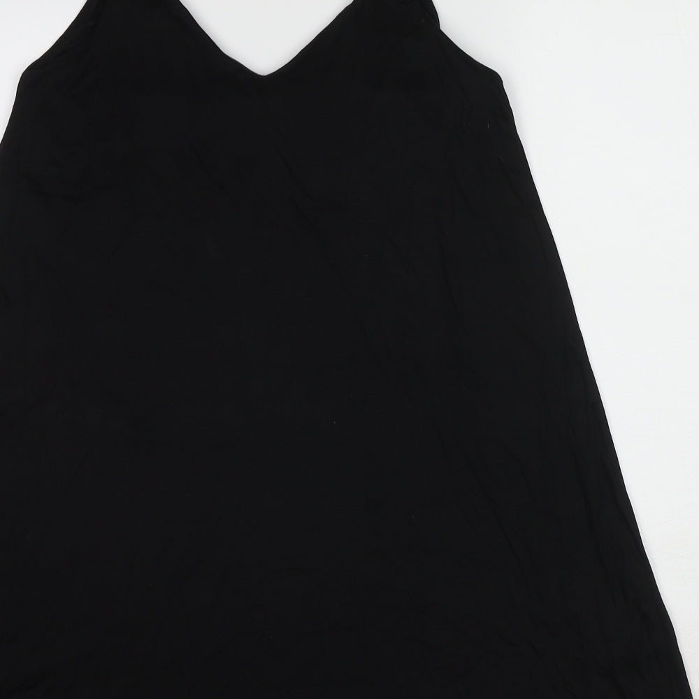 H&M Womens Black Lyocell Slip Dress Size XS V-Neck Pullover