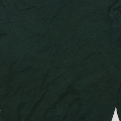 Marks and Spencer Boys Green V-Neck Cotton Cardigan Jumper Size 15-16 Years Button