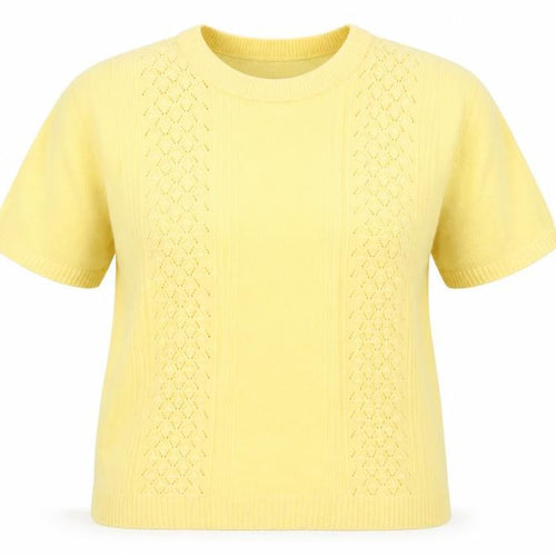 Pure & Natural Womens Yellow Round Neck Acrylic Pullover Jumper Size M - Size M-L