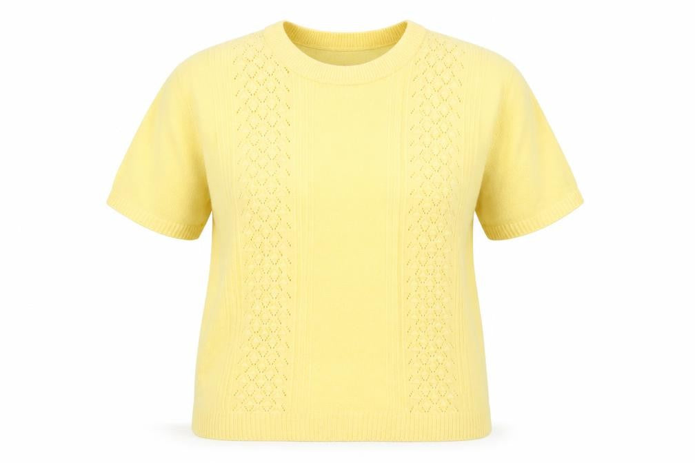 Pure & Natural Womens Yellow Round Neck Acrylic Pullover Jumper Size M - Size M-L