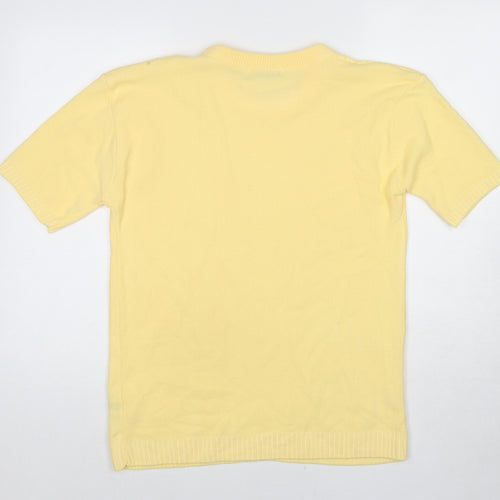 Pure & Natural Womens Yellow Round Neck Acrylic Pullover Jumper Size M - Size M-L