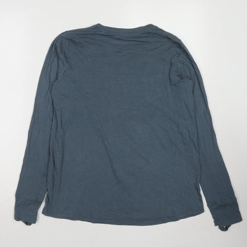 GOODMOVE Womens Blue Polyester Basic T-Shirt Size 16 Round Neck