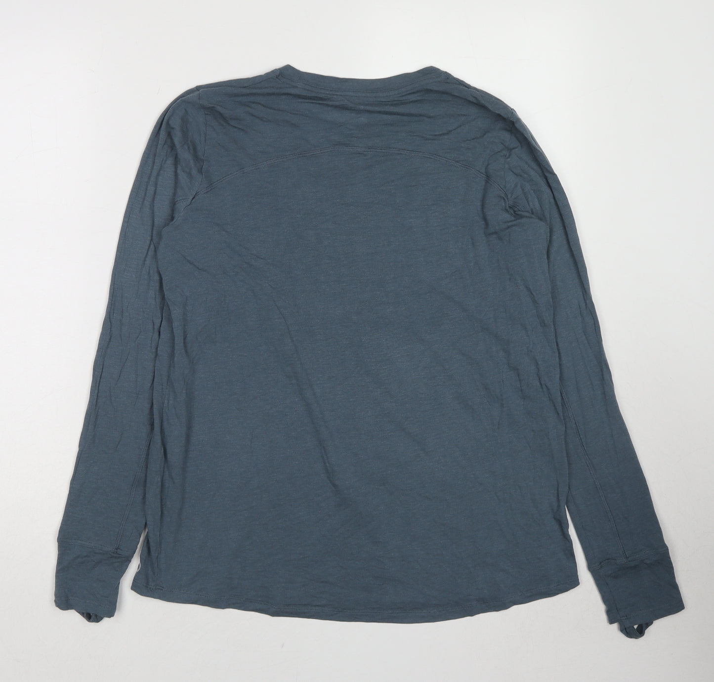 GOODMOVE Womens Blue Polyester Basic T-Shirt Size 16 Round Neck