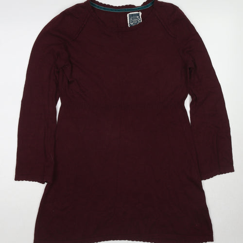 MANTARAY PRODUCTS Womens Red Cotton A-Line Size 14 Round Neck Button