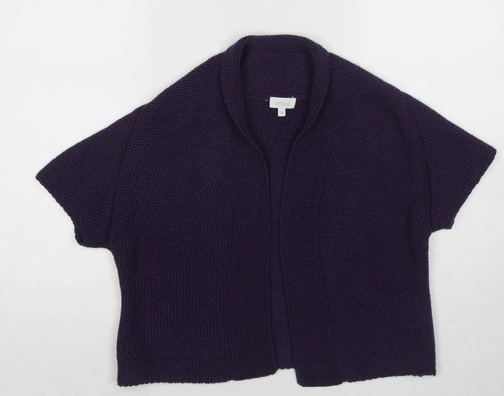 Untold Womens Purple V-Neck Acrylic Cardigan Jumper Size 14