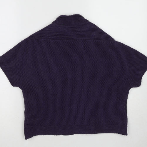 Untold Womens Purple V-Neck Acrylic Cardigan Jumper Size 14