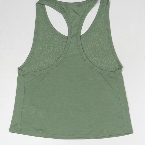 GOODMOVE Womens Green Viscose Basic Tank Size 6 Round Neck