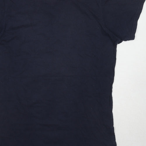 Style One Womens Blue Cotton Basic T-Shirt Size M V-Neck
