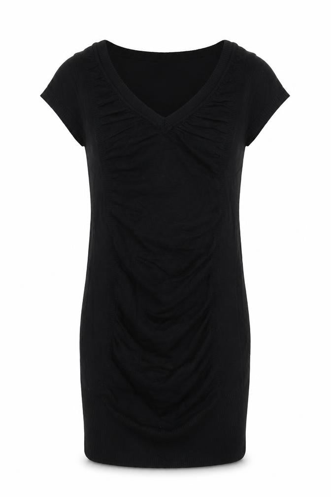 Horia Jeans Womens Black Viscose Jumper Dress Size S V-Neck Pullover