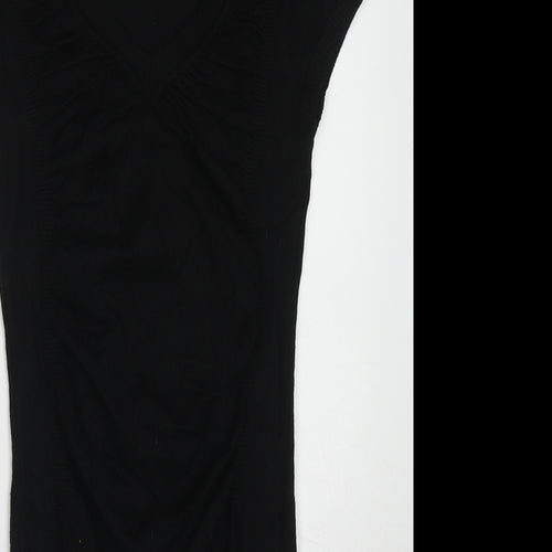 Horia Jeans Womens Black Viscose Jumper Dress Size S V-Neck Pullover