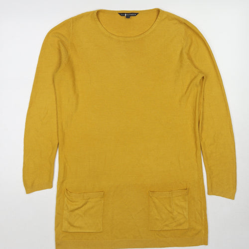 Love Knitwear Womens Yellow Round Neck Polyester Pullover Jumper Size 14