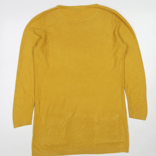 Love Knitwear Womens Yellow Round Neck Polyester Pullover Jumper Size 14