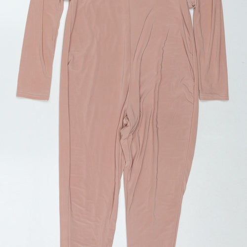 PRETTYLITTLETHING Womens Pink Viscose Jumpsuit One-Piece Size 8 Pullover