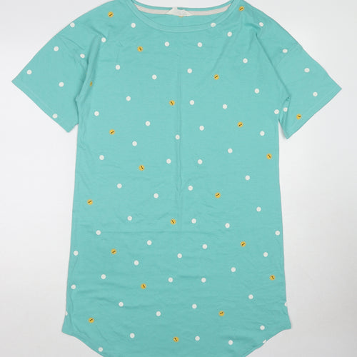 Marks and Spencer Womens Blue Polka Dot Cotton Top Dress Size 10 - Sun pattern