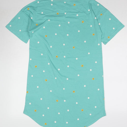 Marks and Spencer Womens Blue Polka Dot Cotton Top Dress Size 10 - Sun pattern