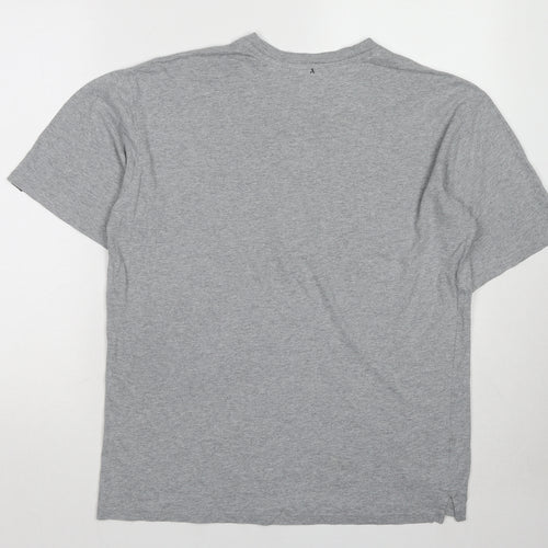 One True Saxon Womens Grey Cotton Basic T-Shirt Size M Round Neck - One True Saxon