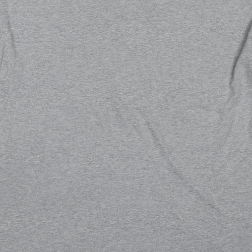 One True Saxon Womens Grey Cotton Basic T-Shirt Size M Round Neck - One True Saxon