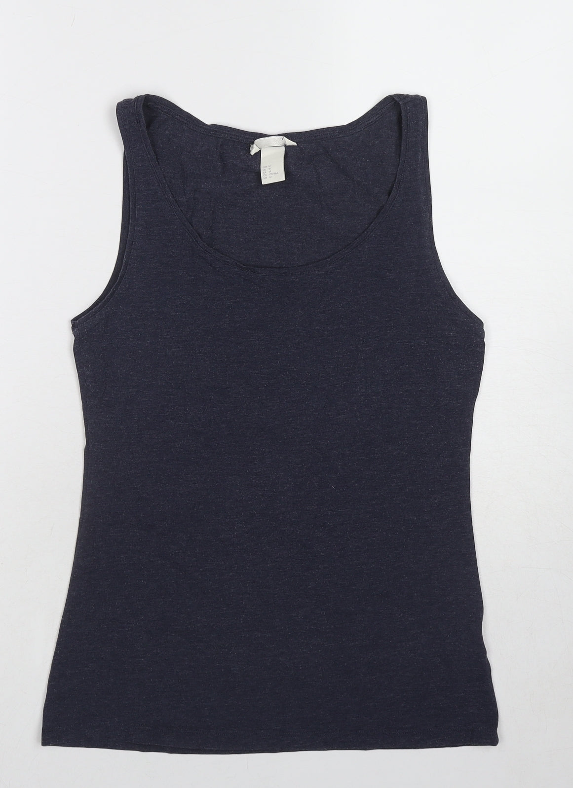 H&M Womens Blue Cotton Basic Tank Size M Round Neck