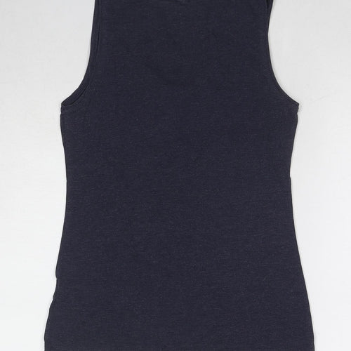 H&M Womens Blue Cotton Basic Tank Size M Round Neck