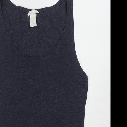 H&M Womens Blue Cotton Basic Tank Size M Round Neck