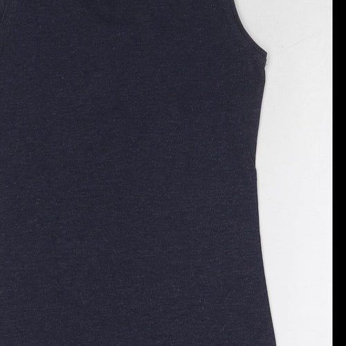 H&M Womens Blue Cotton Basic Tank Size M Round Neck