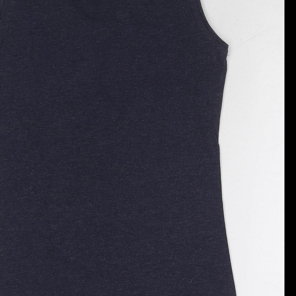 H&M Womens Blue Cotton Basic Tank Size M Round Neck