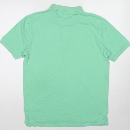 Fox Mens Green Cotton Polo Size L Collared Pullover