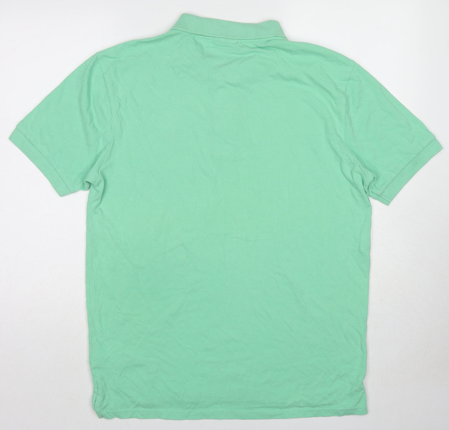 Fox Mens Green Cotton Polo Size L Collared Pullover