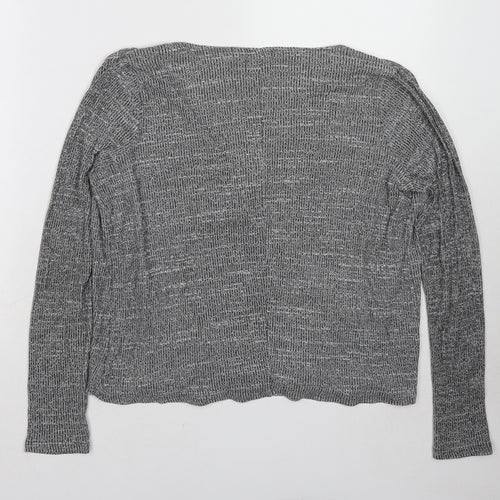 River Island Womens Grey Geometric Viscose Basic Blouse Size 10 V-Neck