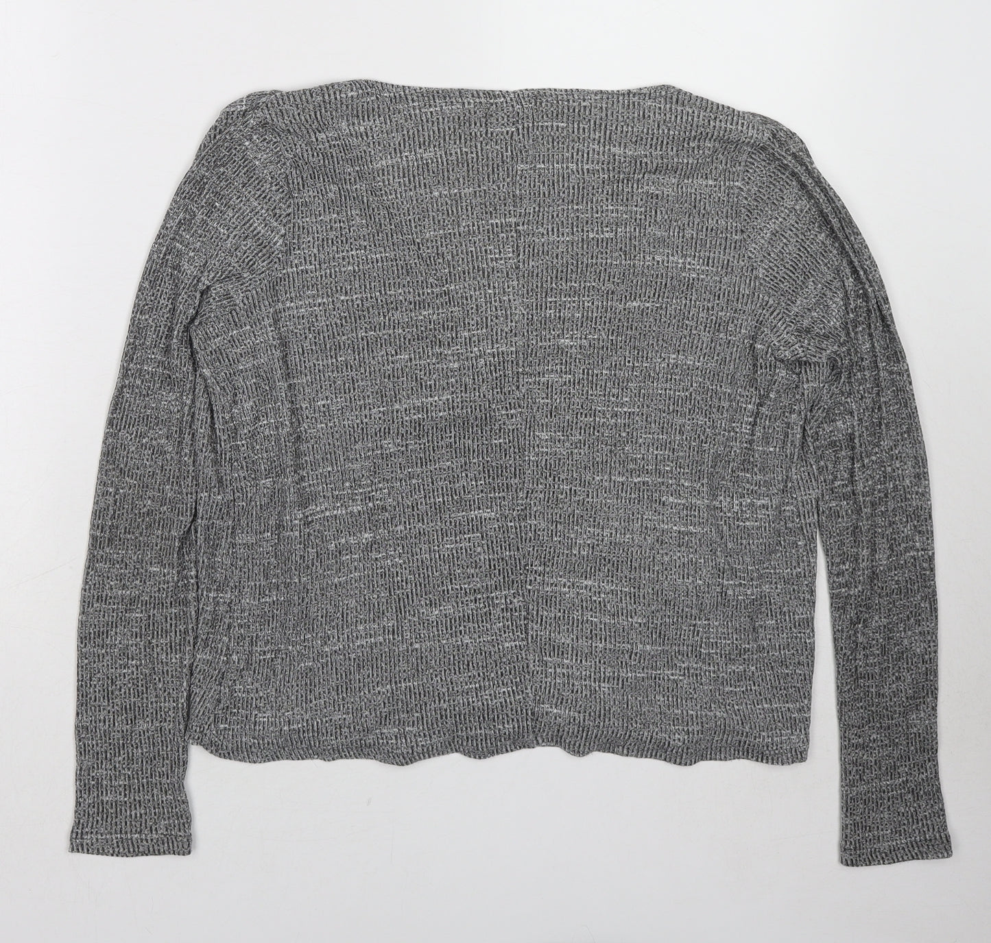 River Island Womens Grey Geometric Viscose Basic Blouse Size 10 V-Neck
