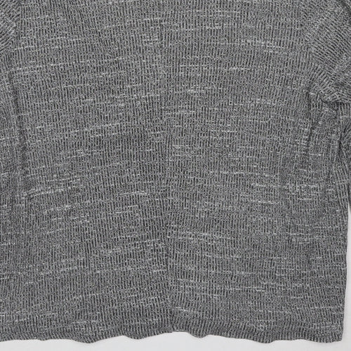 River Island Womens Grey Geometric Viscose Basic Blouse Size 10 V-Neck