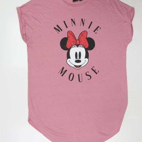 Disney Womens Pink Solid Cotton Top Dress Size 14 - Minnie Mouse Size 14-16