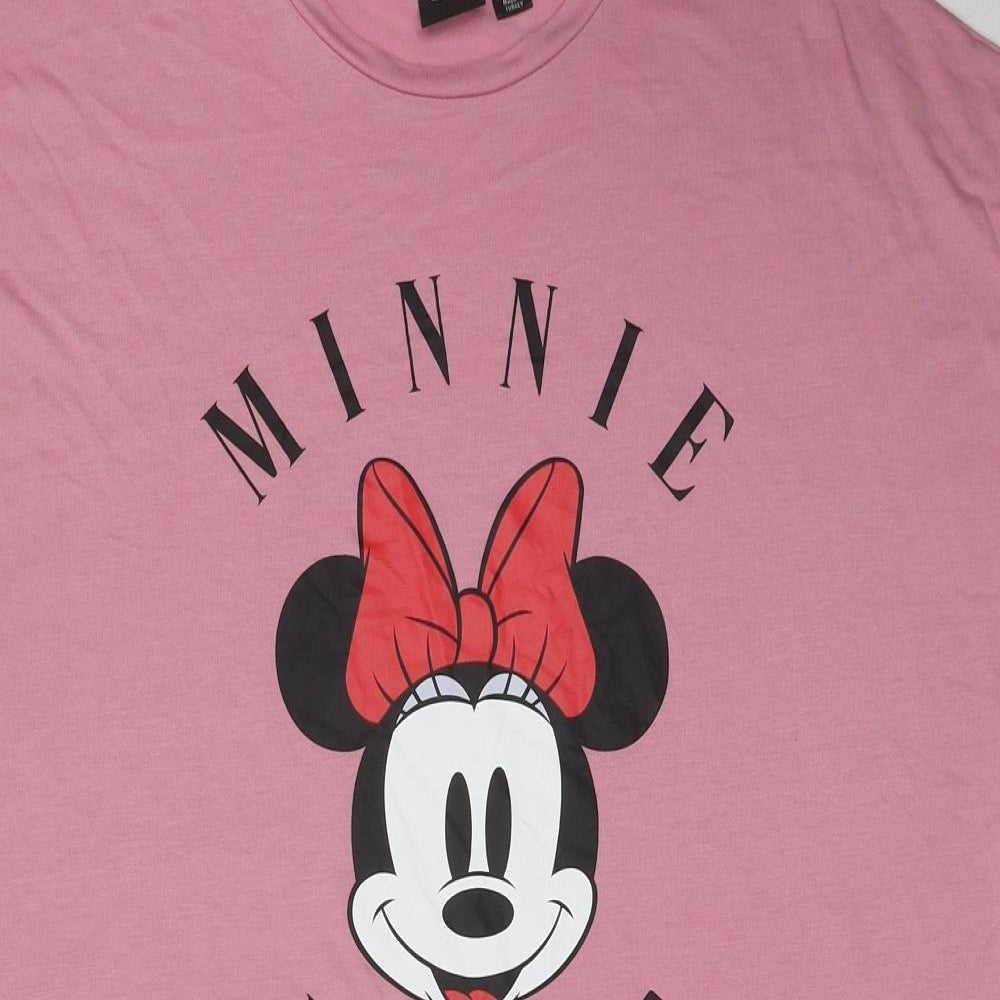 Disney Womens Pink Solid Cotton Top Dress Size 14 - Minnie Mouse Size 14-16