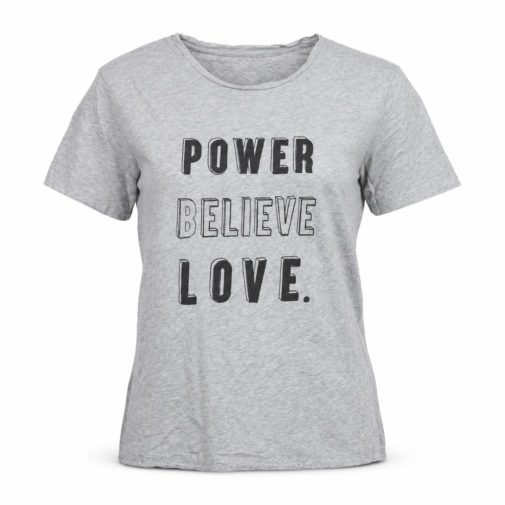 Marks and Spencer Womens Grey Cotton Basic T-Shirt Size S Round Neck - Power Believe Love.