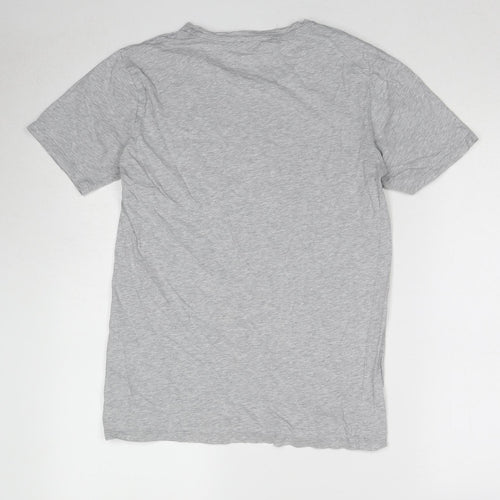 Marks and Spencer Womens Grey Cotton Basic T-Shirt Size S Round Neck - Power Believe Love.