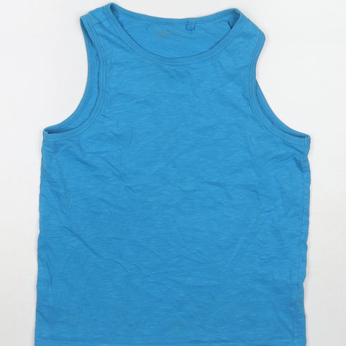 NEXT Boys Blue Cotton Basic Tank Size 11 Years Round Neck Pullover