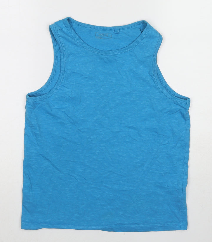 NEXT Boys Blue Cotton Basic Tank Size 11 Years Round Neck Pullover
